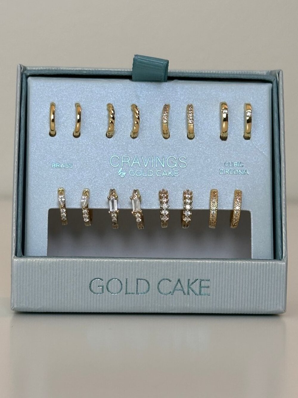 Cravings by Gold Cake Cubic Zirconia Brass Earrings Set
